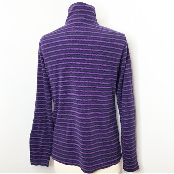 Columbia Womens Purple Striped Fleece Pullover Jacket Size Small Half Zip - Picture 6 of 9